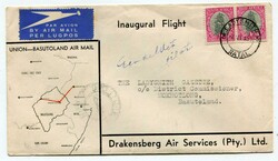 1950 illustrated envelope carried on Inaugural flight Drakensberg Air ...