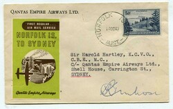 1947 envelope carried on Qantas Empire Airways Ltd first regular air ...