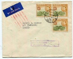 1945 airmail envelope addressed to Francfe franked single and a ...