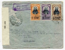1943 censored envelope from Addis Ababa Ethiopia addressed to Cape ...