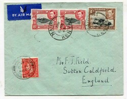 1945 airmail envelope addressed to Sutton Coldfield. franked ...