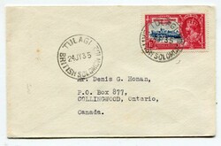 1935 envelope addressed to Canada franked 1 1/2d Jubilee adhesive ...
