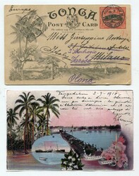 1910 1d illustrated stationery card (Nukualofa, Tonga) addressed to ...