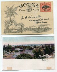 1907 1d illustrated stationery card (Nukualofa Tonga) addressed to ...