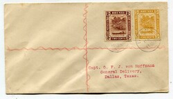1933 envelope addressed to Dallas. Franked 2c & 5c adhesives tied ...