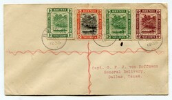 1935 multi franked envelope addressed to Dallas. Adhesives tied ...
