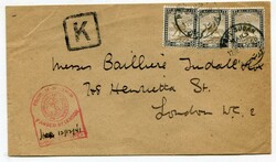1941 censored envelope addressed to London. Franked horizointal pair ...