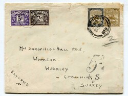 1932 underpaid 5m stationery envelope, uprated 5m addressed to Surrey ...