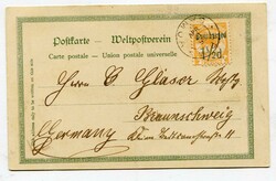 1899 postcard from a sailor on the German Naval ship "S.M.S. Falke" ...