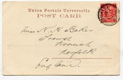 1907 postcard written from Zanzibar on June 25th addressed to Norfolk ...