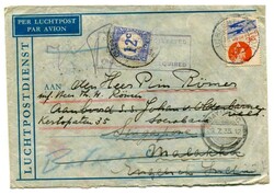 1935 envelope from Holland addressed to a passenger on board Dutch ...