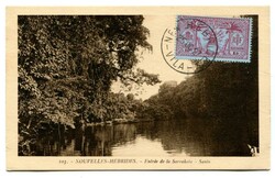 1927 postcard local philatelic usage franked 10d/1fr adhesive tied ...