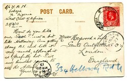 1913 postcard to London franked 1d adhesive tied "LOKOJA NORTERN ...