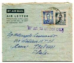 1946 6d Airletter uprated 9d adhesive tied "GATOOMA" c.d.s.From an ...