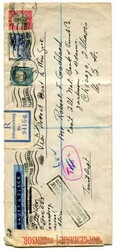 1940 censored envelope to Chicago franked 1/2d, 3d & 1d adhesives ...