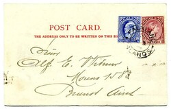 1903 postcard to Argentina franked 21/2d & 2d mixed franking ...
