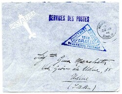 1948 stampless envelope to Italy from the refugee camp cancelled ...