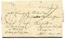 1842 E.L. from Salem North Carolina to Mandeville Post office "SALEM ...