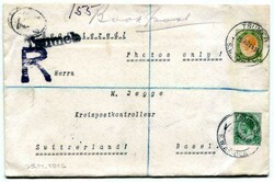 1916 censored registered 'Book Post' envelope addressed to ...