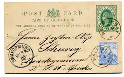 1900 C.G.H. 1/2d stationery card commercially used to Swakopmund. ...