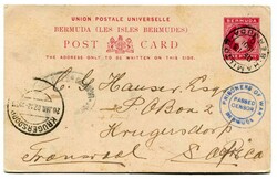 1901 censored 1d stationery card headed and dated 'Tuckers Isll DEc ...