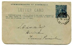 1916 1d (Blue) illustrated stationery card showing a view 'Coal Cliff ...