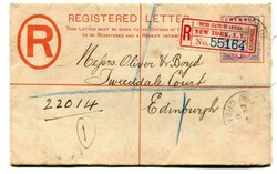 1901 2d registered stationery envelope (Size F) addressed to ...