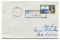 1936 envelope addressed to the U.K. Franked 1 1/2d 'Jubilee' adhesive ...