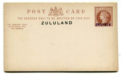 1893 Great Britain 1/2d + 1/2d stationery card overprinted'ZULULAND' ...