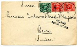 c.1918 envelope addressed to Switzerland. Franked single 3c and a ...