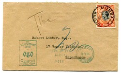 1938 taxed envelope addressed to Copenhagen Denmark. Franked 20c ...