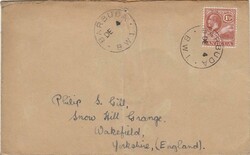 1936 cover to Yorkshire with 1½d adhesive tied "BARBUDA" cds 'DE 4' ...