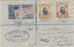 1906 registered envelope to Manchester. Franked 2d, 5d and a ...