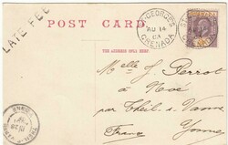 1903 postcard to France franked 3d tied "ST GEORGES" c.d.s. 'AU 14 ...