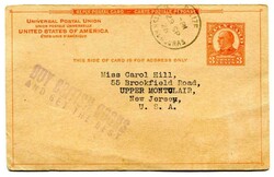 1926 3c U.S. 'Reply Postal Card' from The Colonial Postmaster Belize. ...