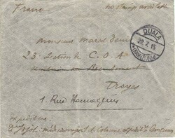 1915 stampless "NO STAMPS AVAILABLE" envelope from a member of the ...