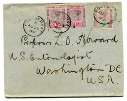 1901 envelope addressed to Washington D.C. Franked horizontal pair 1d ...