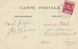 1911 ppc addressed to Switzerland franked Fiji 1d adhesive ...