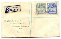 1929 registered envelope addressed to the U.K. Franked 2d &amp; 3d ...
