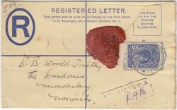 1939 20c registered envelope size F addressed to Norwich cancelled ...