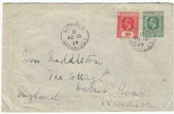 1929 envelope to Windsor franked 9c & 3c tied "VICTORIA" c.d.s. 'AU ...