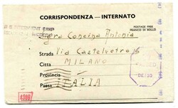 1943 censored Italian Prisoner of War stampless lettersheet from No 5 ...