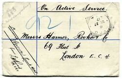 1917 4d registered stationery envelope (Size H2) ingeniously ...