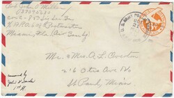 1943 US 6c stationery envelope cancelled "U.S. ARMY POSTAL SERVICE A ...
