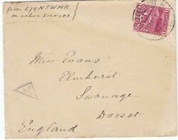 1901 envelope addressed to Dorset from a member of the New South ...