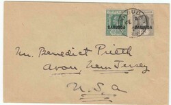 1924 envelope to New Jersey franked overprinted ½d &amp; 2d ...