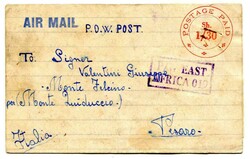 1943 censored lettersheet from an Italian POW at camp 352 addressed ...