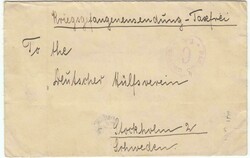 1919 stampless envelope 'Kriegsfanenensending-Taxfrei' from an ...