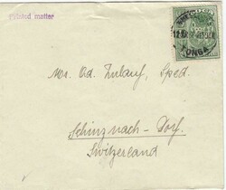 1936 envelope franked ½d adhesive (unsealed printed matterrate)tied ...
