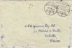 1936 envelope from Murren to Malta. On arrival in Valletta boxed ...